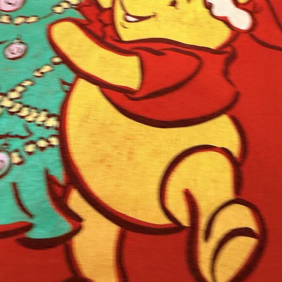 Vintage Disney Winnie the Pooh Tigger Christmas T-Shirt Red 90s Holiday OSFM - Picture 9 of 9